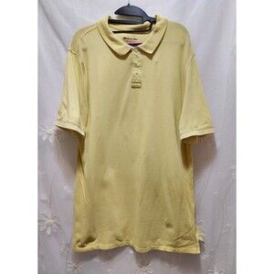 Sonoma Lifestyle Men Large Yellow Shirt Tall Long Weekend Polo Solid Casual Golf
